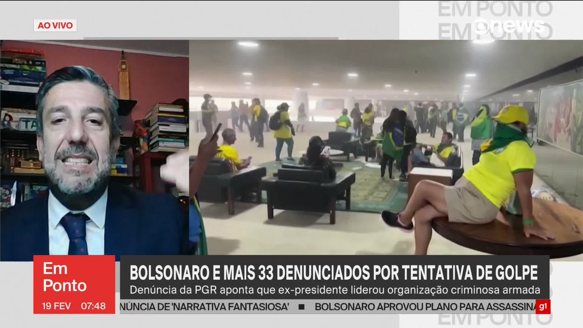 Para professor de Direito Processual Penal da USP, denúncia da PGR contra Bolsonaro é "sóbria, com boa descrição dos fatos e como se fosse um filme". ➡ Assista ao #GloboNewsemPonto: #GloboNews