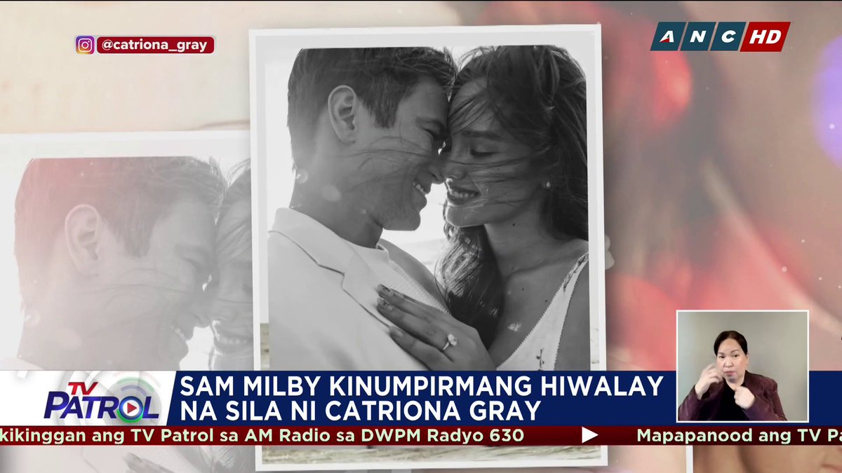 Kinumpirma ni Sam Milby na hiwalay na sila ni Catriona Gray. Pero paglilinaw ng aktor, walang third party at labas sa isyu si Moira dela Torre. Basahin: