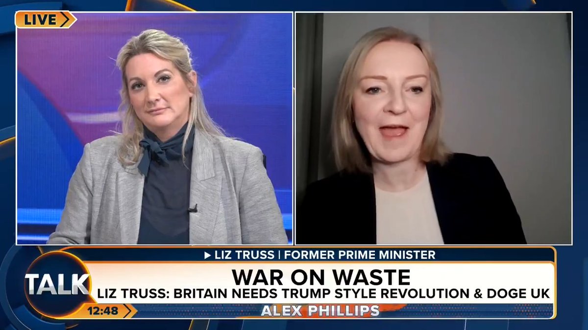 Former PM Liz Truss believes the Bank of England "successfully blamed" the 2022 economic crash on her, despite their own failures. "Unless a government does something about the permanent bureaucracy, repeal the Blairite laws - nothing will change!" Alex Phillips | @TrussLiz