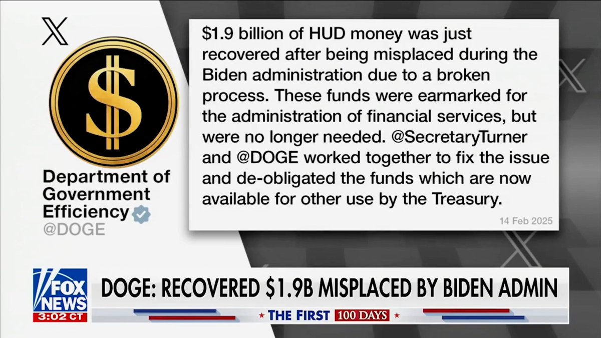 In just one week our DOGE Taskforce has uncovered $1.9 billion in “misplaced” funds and started trimming the fat on $260 million in wasteful contracts … and we’re just getting started.