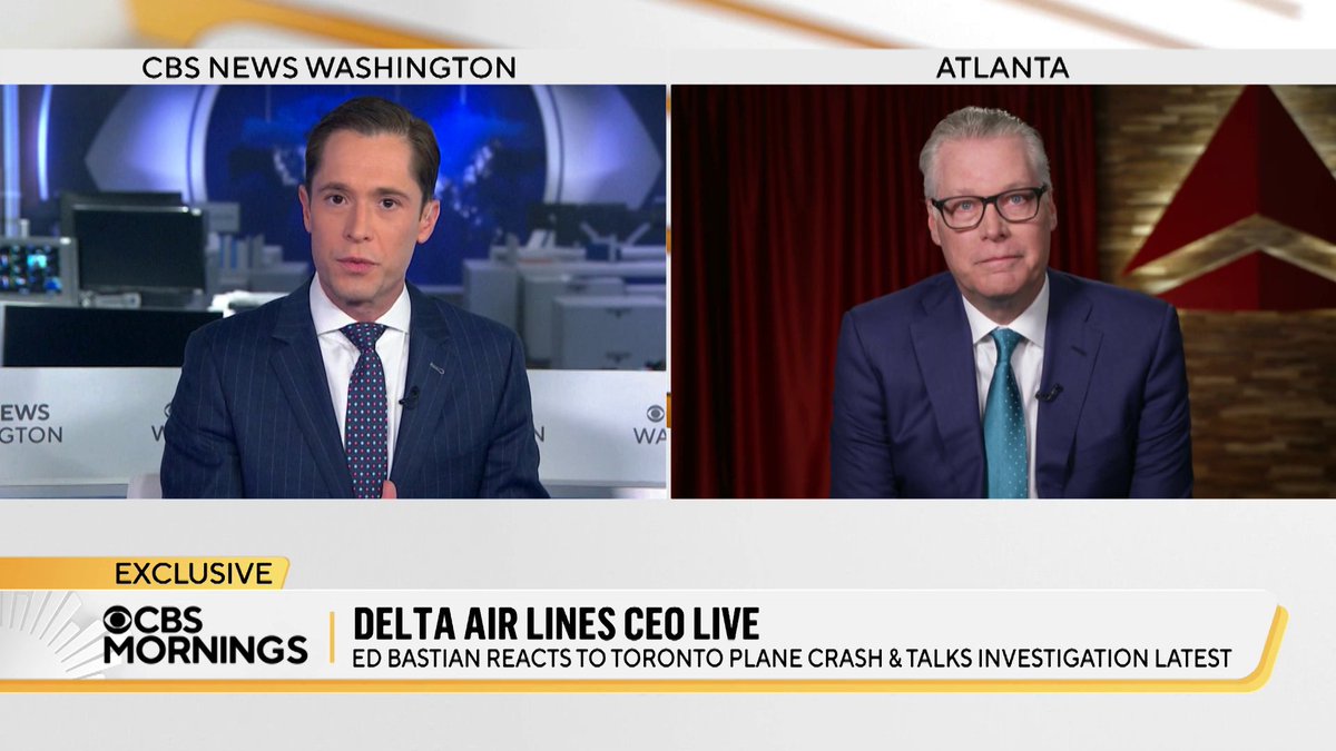 While CEO Ed Bastian tells CBS Mornings he can “understand” why people would be afraid to fly right now, he says that air travel in the U.S. is “safer than the car ride I took this morning to get to my office." After a Delta jet skidded and flipped upside down on a Toronto airport runway on Monday, Bastian shares how Delta crews train for extreme circumstances like this one, where all 80 people onboard survived.