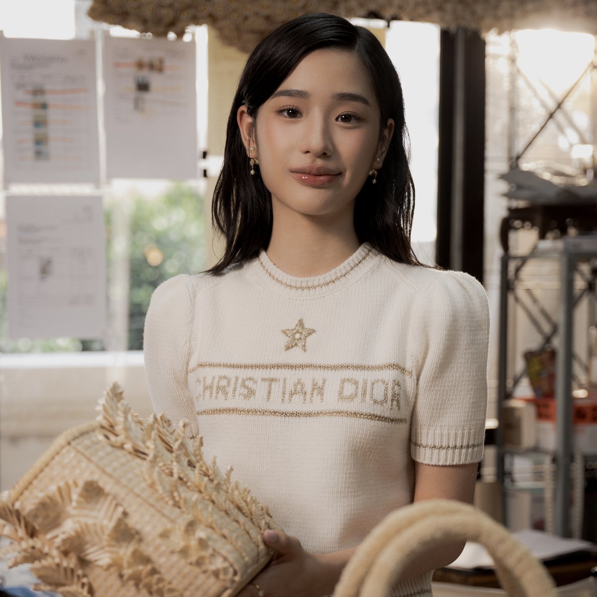 When craft calls, Dior Ambassador @Tontawan_T answers with sweet curiosity, learning the art of bamboo at Vassana's Atelier, where exclusive #DiorGoldHouse Bangkok designs take shape.