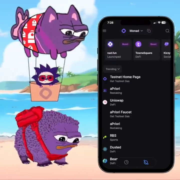 Monad Testnet is now live in Backpack 💜 💧 Claim testnet MON from the faucets 🏝️ Explore the vibrant ecosystem 🎒 Unlock exclusive perks