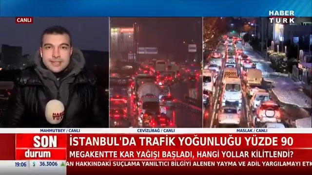 #SONDURUM - Megakentte beklenen kar yağışı başladı... İstanbul'da trafik yoğunluğu yüzde 90.