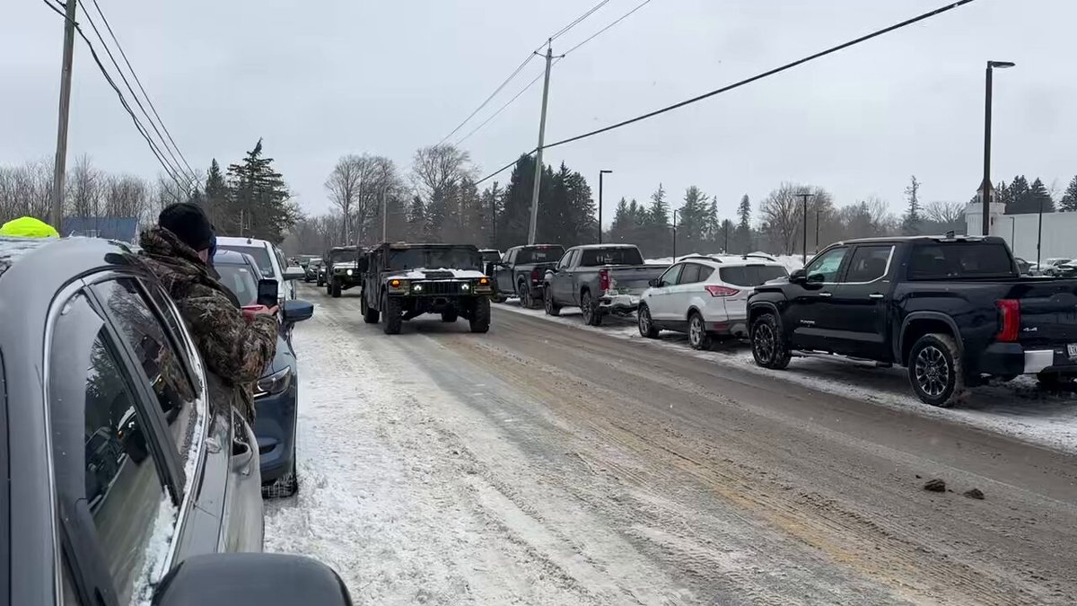 Two National Guard vehicles arrive at Attica Correctional Facility. This comes after Governor Kathy Hochul deployed the guard to staff several NYS prisons while correctional officers are on a wildcat strike. Spectrum News 1 ROC