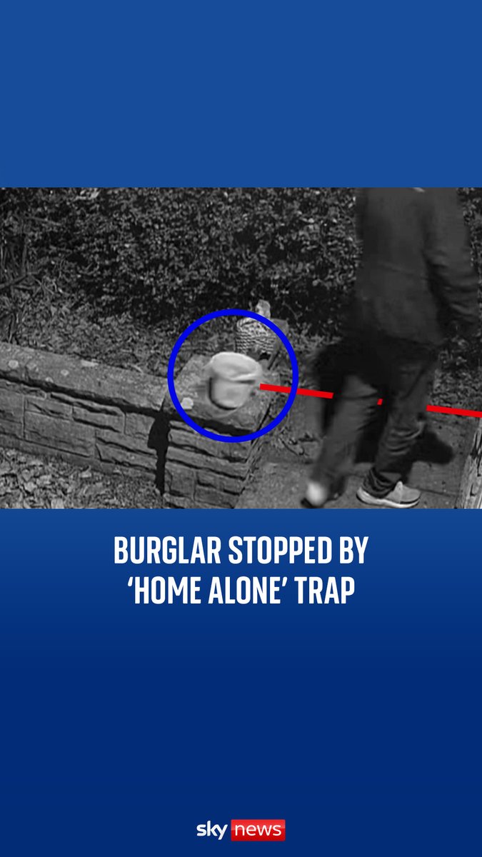 A burglar was caught trying to enter a property in Northumberland after he was stopped by a ‘trap’ built with a string and a bucket of water.