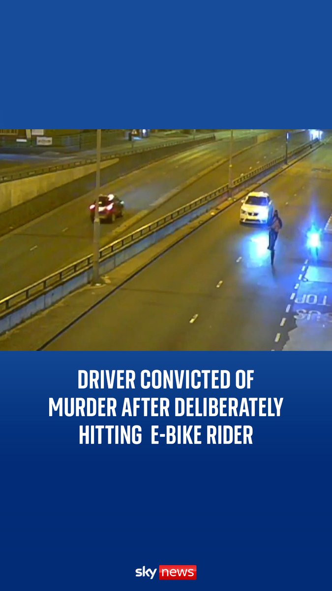 A 21-year-old driver who followed and deliberately rammed into an e-bike rider in Birmingham has been found guilty of murder. Full story: