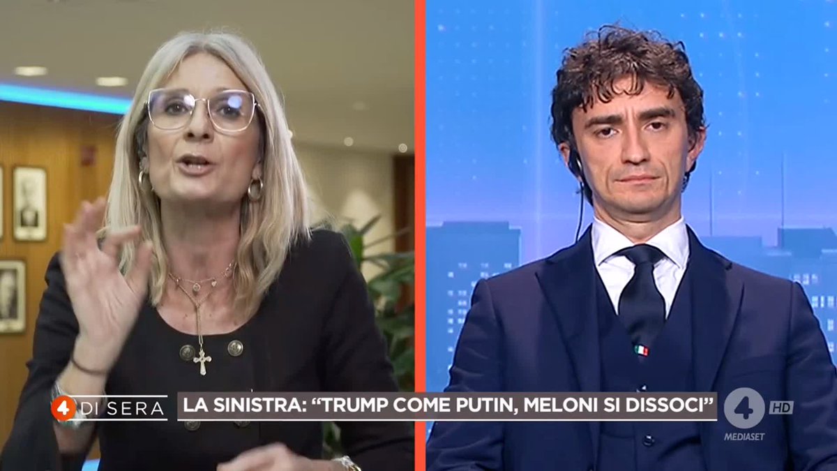 Simona Malpezzi: "Oggi Giorgia Meloni ha l'opportunità di dissociarsi dalle parole vergognose di Trump" Siete d'accordo? #4disera in diretta su #Rete4 e in streaming su Mediaset Infinity