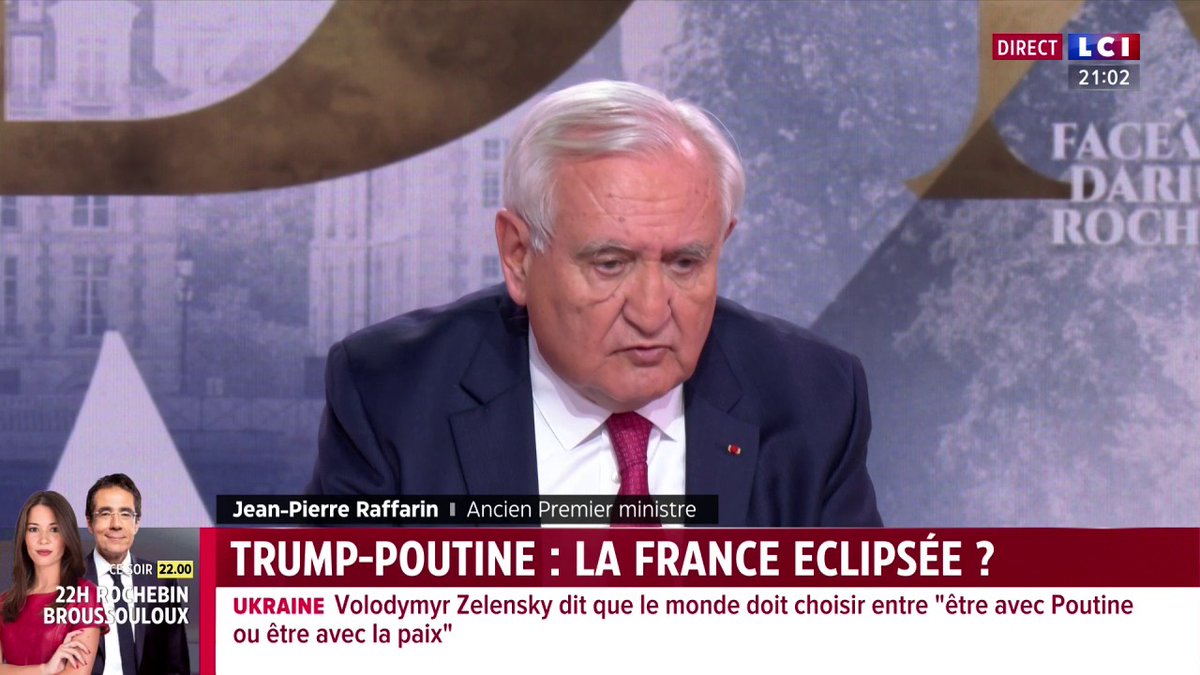 🗣️ "Ce qui est très important aujourd'hui, c'est que les Américains comprennent qu'ils ne peuvent pas être amis avec Poutine et amis avec l'Europe" estime Jean-Pierre Raffarin ▶️ Darius Rochebin