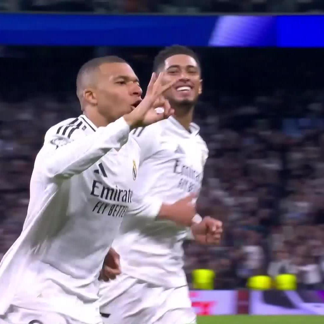 Kylian Mbappé completes his hat-trick in style ⚽⚽⚽ 📺 Stream #UCL on DStv: