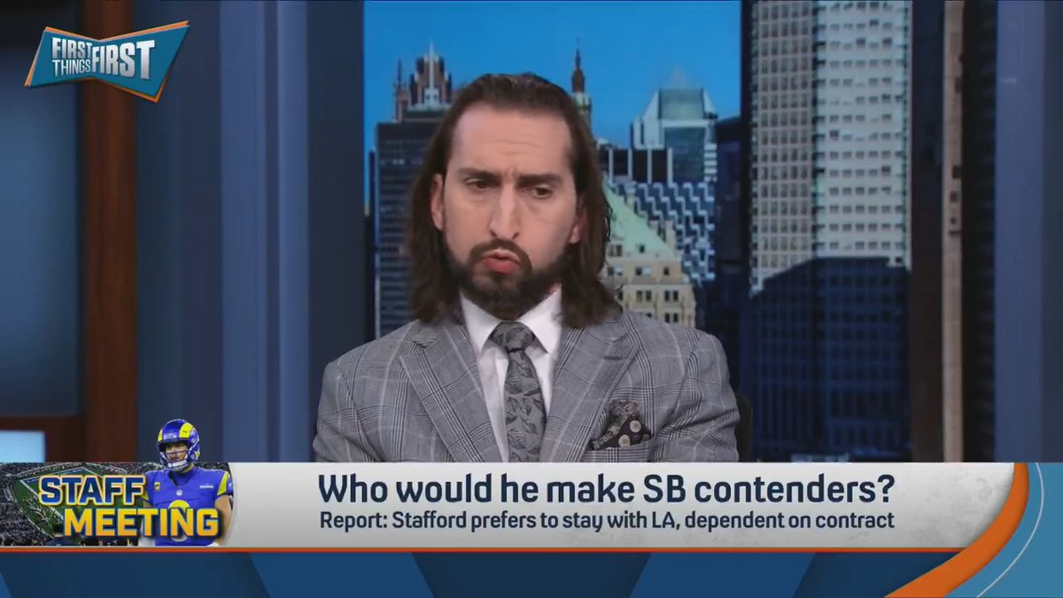 .nick wright thinks Matthew Stafford should stay with the Rams, but if he had to be traded he thinks this QB-for-QB trade could be a match 👀 “Matt Stafford for Tua… I think Stafford is far better than Tua, but he’s 10 years older.”