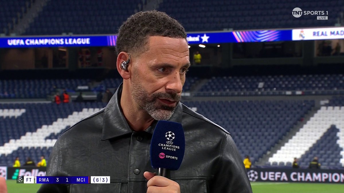 “It’s the first time I’ve seen Man City under Pep Guardiola almost tapping out.” Rio Ferdinand on Man City's disappointing performance at the Bernabéu 😬 🎙 Reshmin Chowdhury | 📺 TNT Sports & discovery+ UK