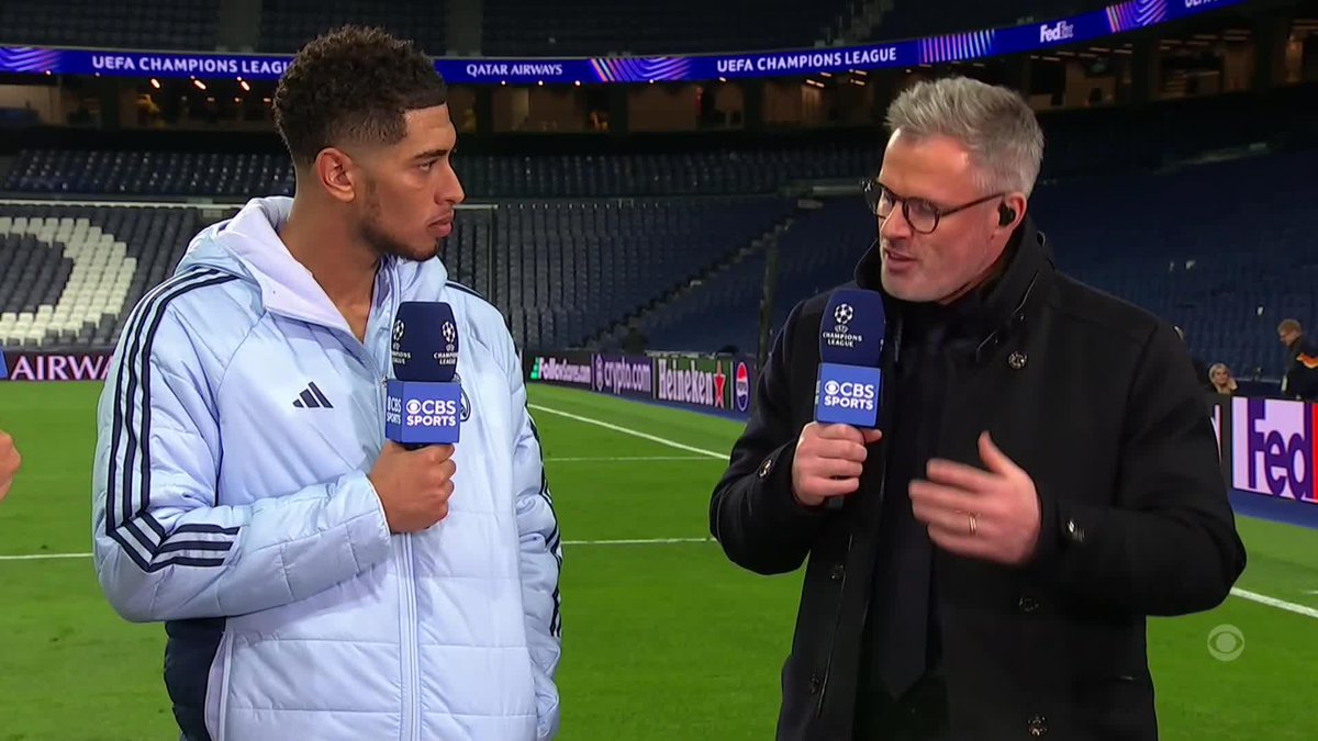 "Playing in a good team gives you confidence." Jude Bellingham praises his teammates, talks on playing in the Bernabéu and judges Micah Richards' new trim 😂
