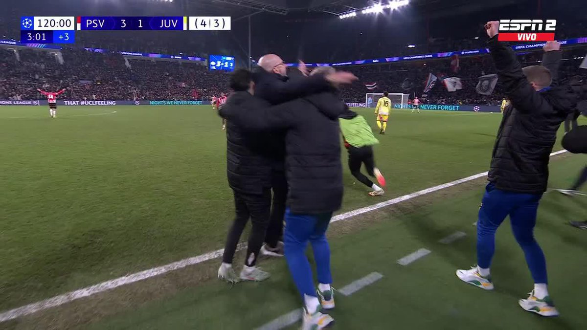 ¡¡¡LOCURA TOTAL EN EINDHOVEN!!! PSV ELIMINÓ A JUVENTUS DE LA #CHAMPIONSxESPN. 📺 Toda la #UCL en #DisneyPlus Premium