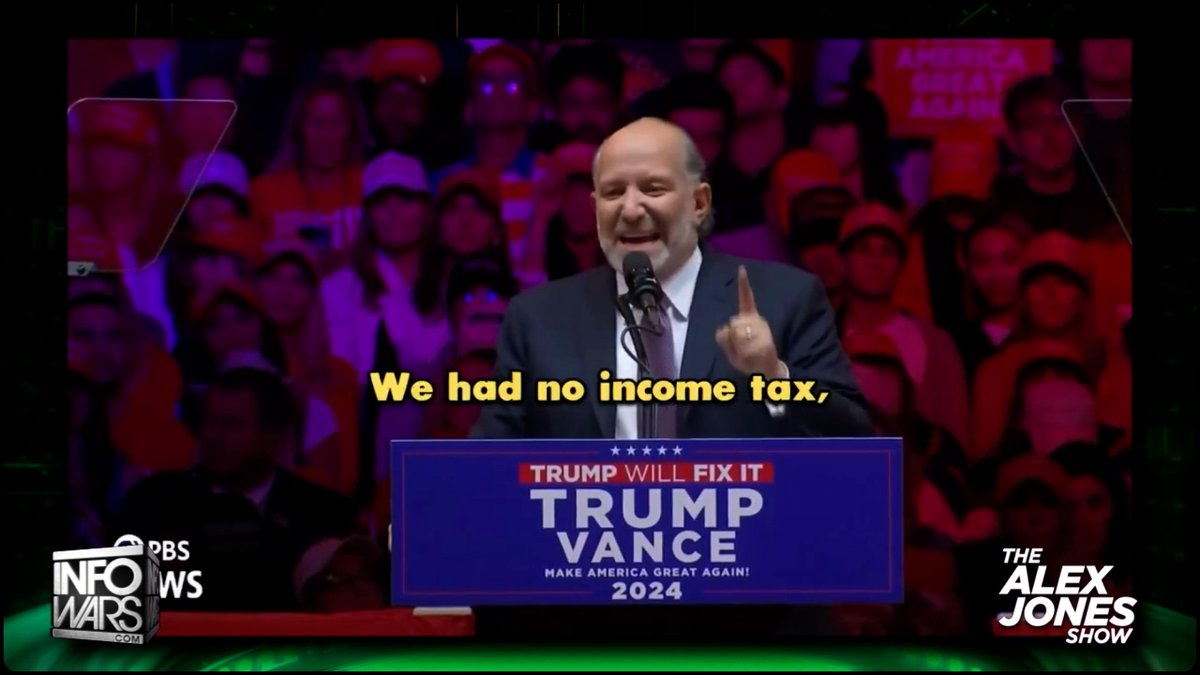 MAKE AMERICA GREAT AGAIN! POWERFUL VIDEO: Trump's Secretary Of Commerce Howard Lutnick Believes Getting Rid Of The Income Tax With Strong Tariffs In Place Would Unleash American Greatness Once Again » WATCH/SHARE THE LIVE X STREAM HERE: