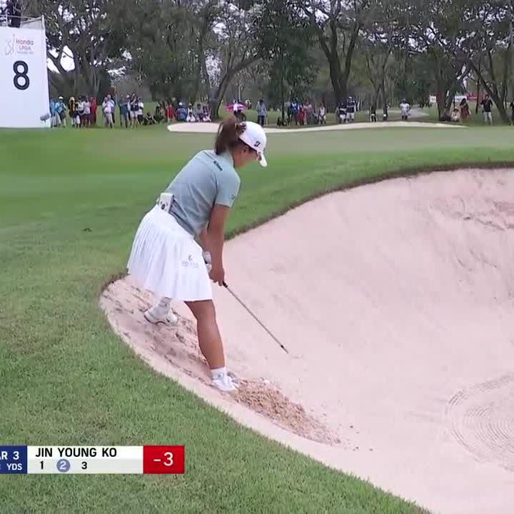 Jin Young Ko with a stunner from an INSANE slope 🤯