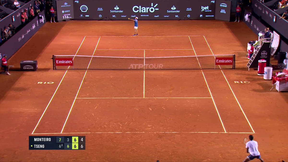 Late Night THRILLER ⚡ Chun-Hsin Tseng defeats Monteiro in a 3rd set tiebreak to secure his spot in the Rio Open quarter-finals!