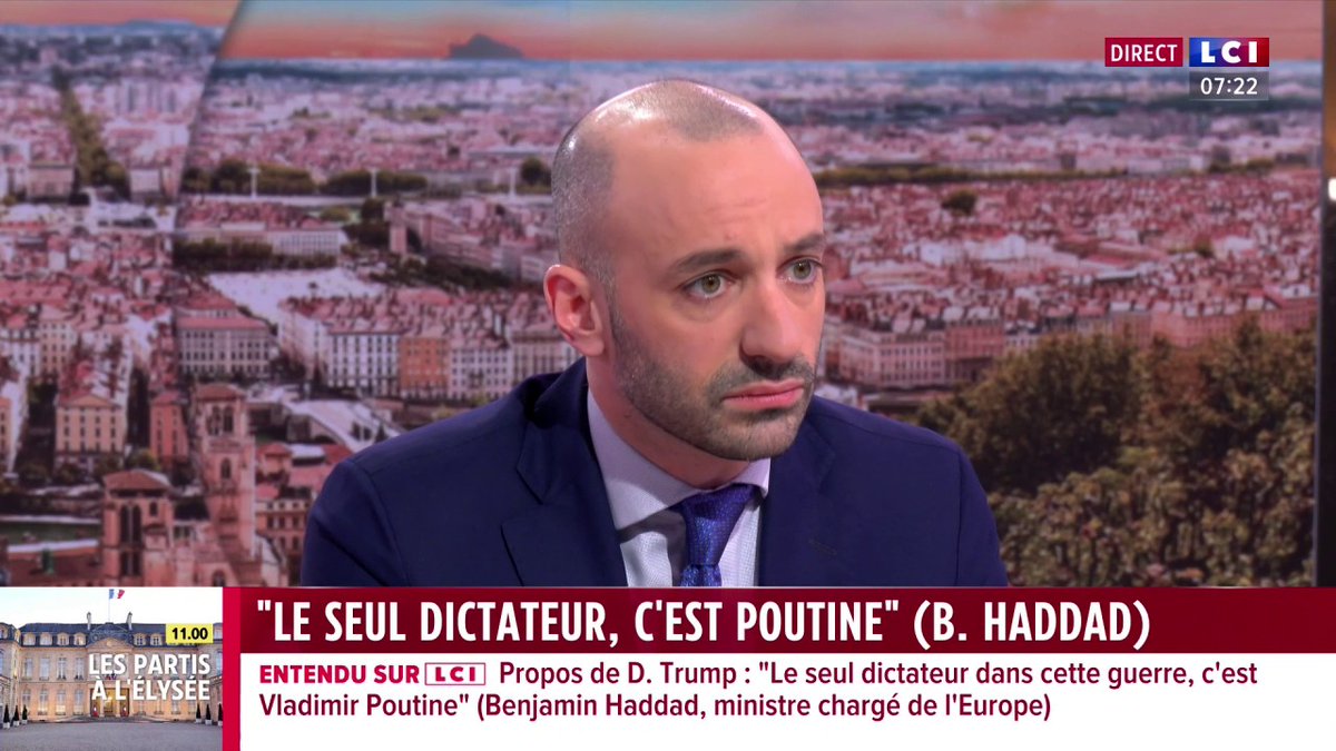 Guerre en Ukraine : "Le seul dictateur, c'est Poutine. Zelensky c'est un héros", répond sur LCI Benjamin Haddad à Trump