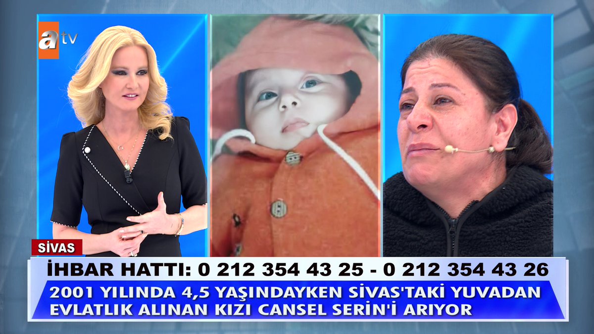 2001 yılında 4,5 yaşındayken Sivas'taki yuvadan evlatlık alınan kızı Cansel Serin'i arıyor! #MügeAnlıİleTatlıSert #MügeAnlı atv
