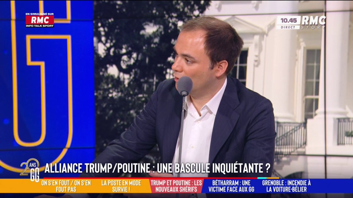🇺🇸🇷🇺 Alliance Trump/Poutine 🗣️ Charles Consigny : "On a un énorme problème avec Trump : je pense que Poutine le tient... Poutine détient quelque chose de compromettant contre Trump... Je n'explique pas autrement l'incroyable mansuétude dont fait preuve Trump !" #GGRMC