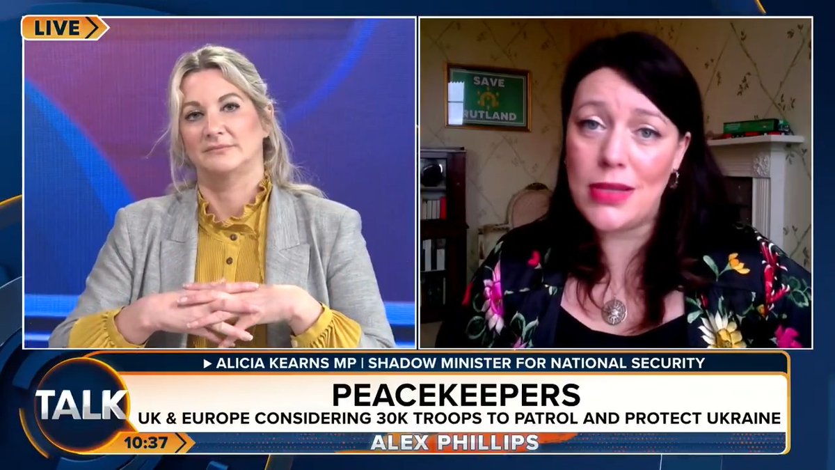 Shadow national security minister Alicia Kearns says Britain needs to "stop underestimating" Vladimir Putin and taking him "at his word". "The request of peacekeeping forces did not come from Ukraine... I don't know if it was Trump but I have suspicions it was." Alex Phillips