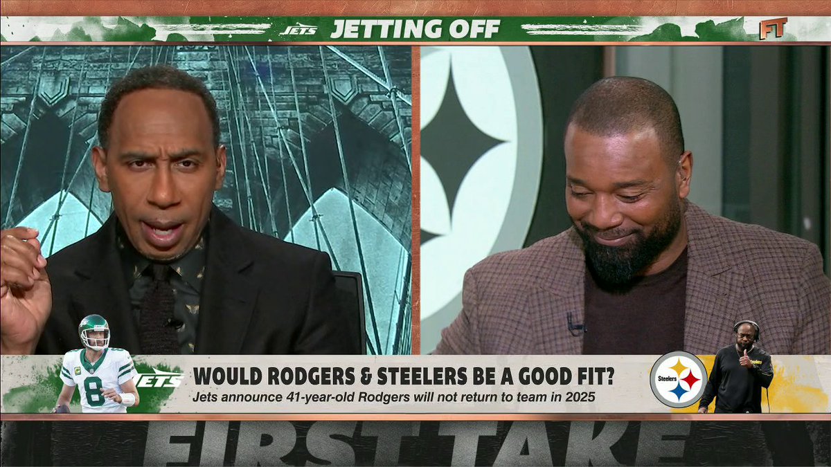 "I ain't saying Aaron Rodgers is washed, but if it looks like a duck and it quacks like a duck, then damn it, it's a duck." 👀 Chris Canty and Stephen A Smith argue if Aaron Rodgers is a good fit for the Steelers 😯
