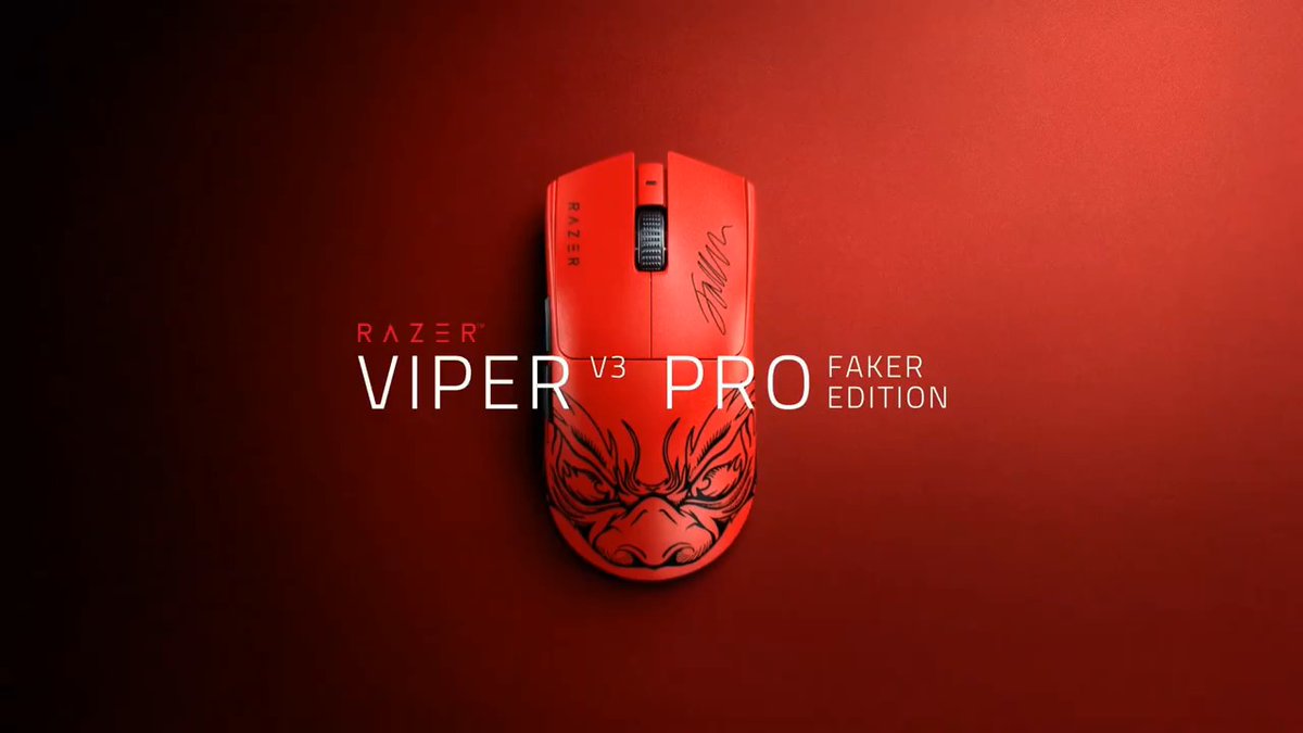 .T1 Faker’s new world winning pick is here! Introducing the Razer Viper V3 Pro Faker Edition: Clad in the iconic Unkillable Demon King design, rep the GOAT with the #1 mouse in esports. #ForThePro