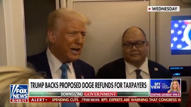 President Trump backs a proposal to give money saved by DOGE back to the American people.
