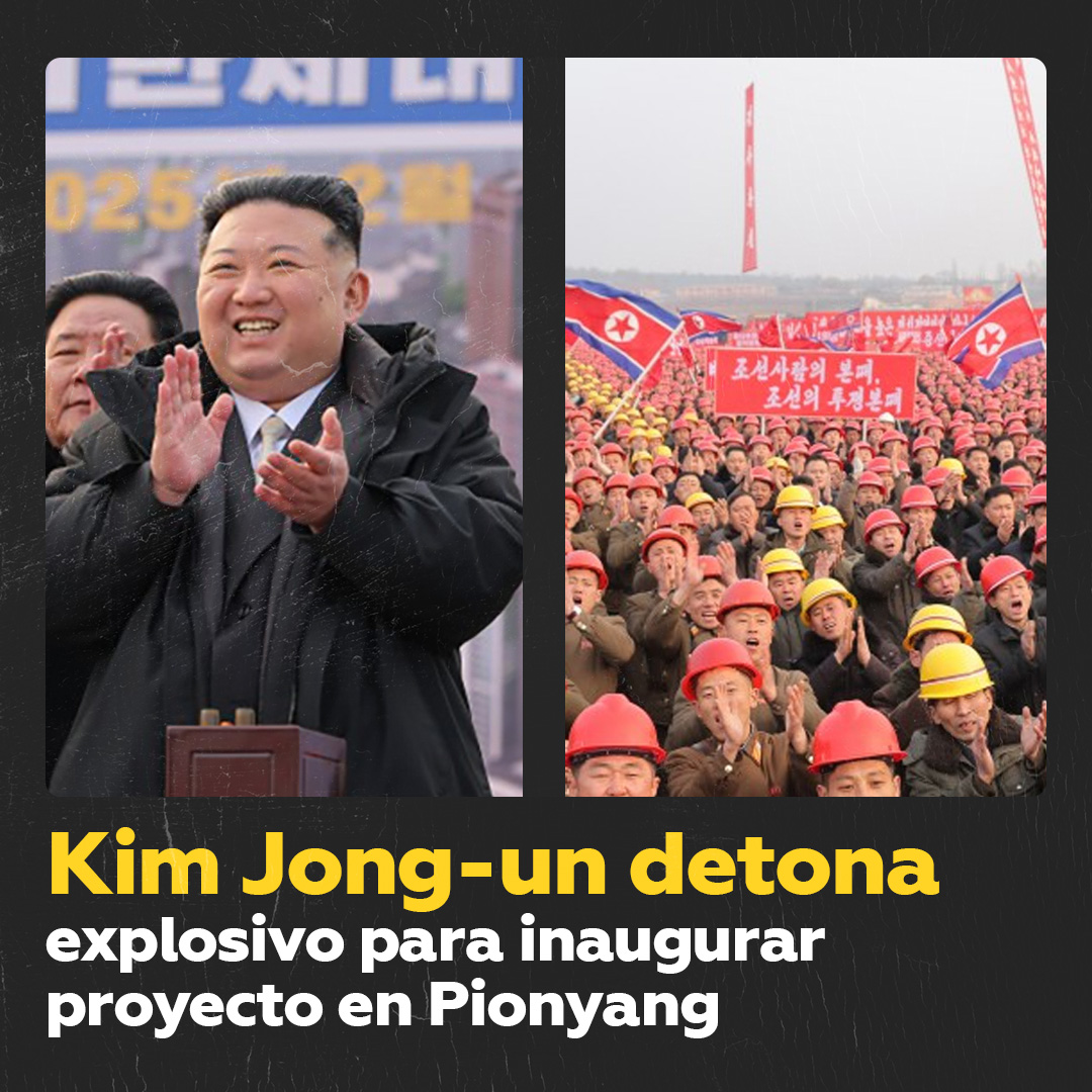 🇰🇵 Kim Jong-un detona explosivo para inaugurar proyecto en Pionyang Kim Jong-un realizó una inauguración al detonar él mismo una potente explosión que marcó el comienzo de un ambicioso proyecto de viviendas en Pionyang.