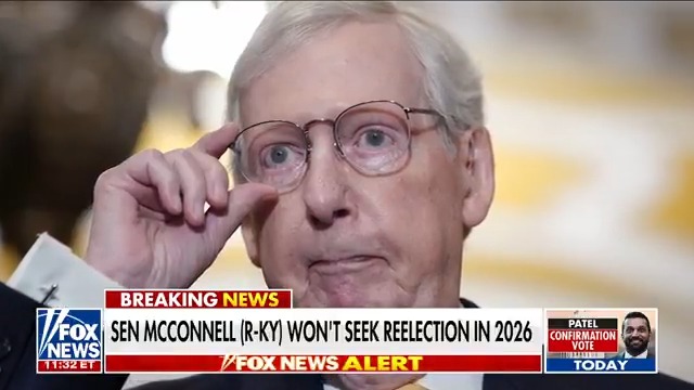 BREAKING: Sen. Mitch McConnell (R-KY) will not seek re-election in 2026. McConnell is 83 years old.