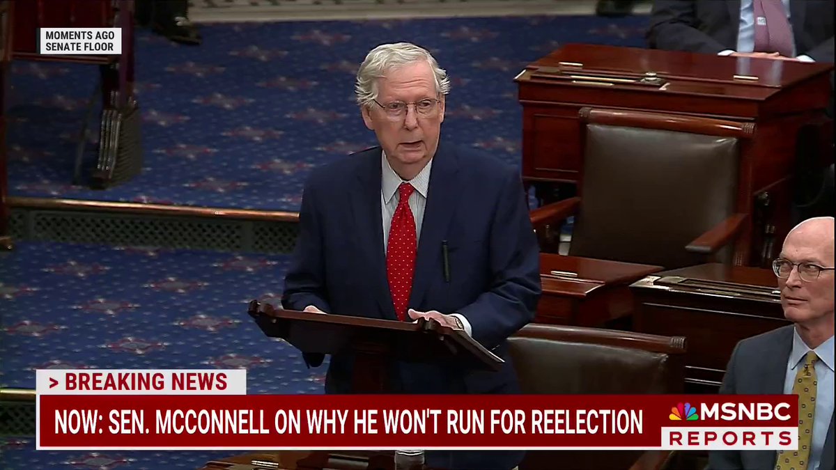 BREAKING: Sen. Mitch McConnell announces he will not seek reelection next year. He is the longest-serving Senate party leader in U.S. history.
