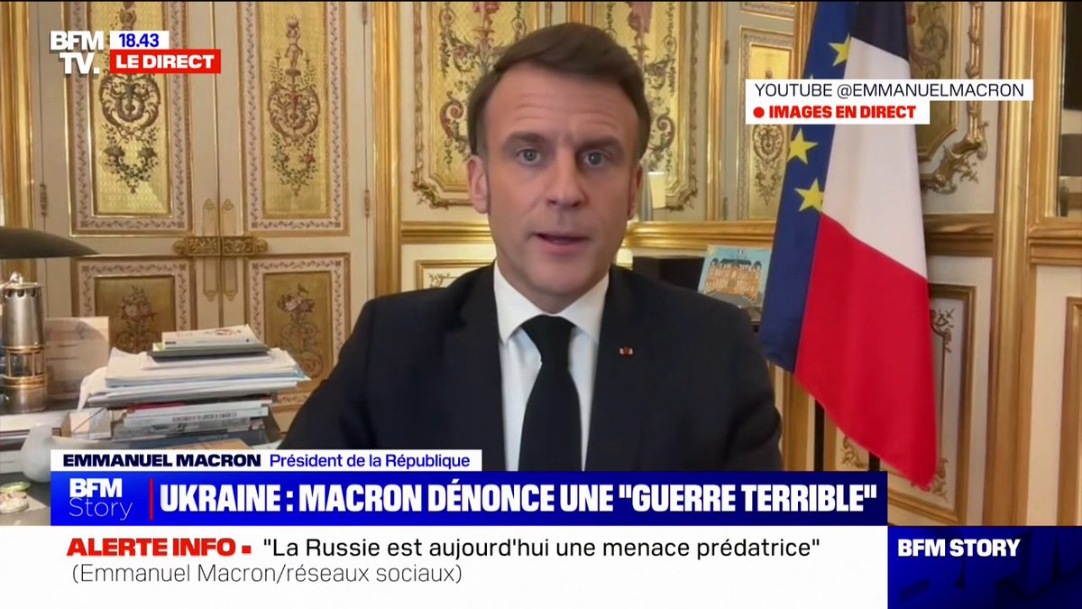 Emmanuel Macron: "On ne veut pas un cessez-le-feu qui soit une capitulation de l'Ukraine"
