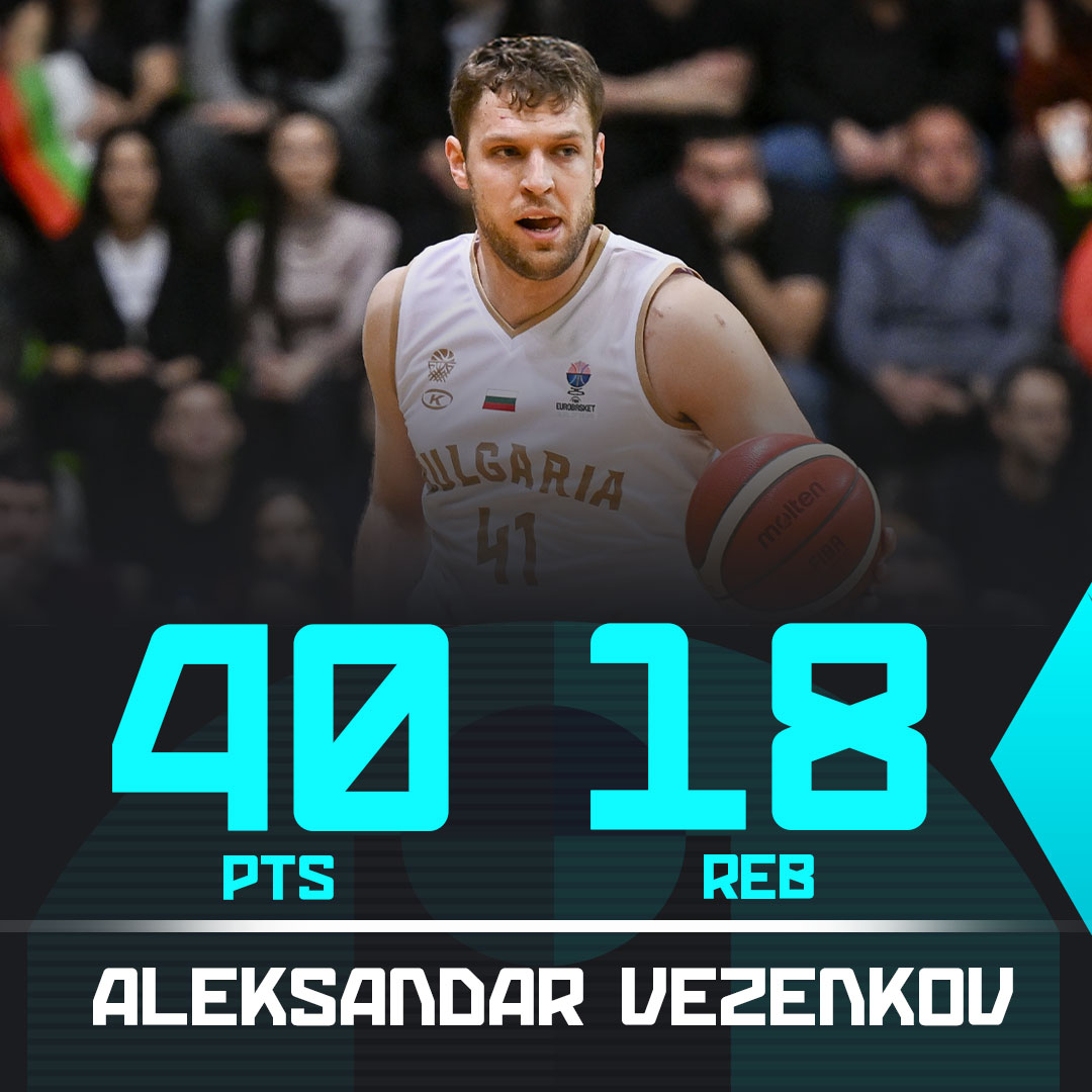 An absolute Sasha Vezenkov masterclass. 👨‍🏫 📊 40 PTS | 18 REB | 4 AST | 2 STL #EuroBasket | #MakeYourMark