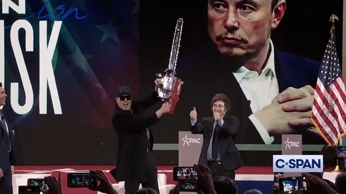 Elon Musk at CPAC: "This is the chainsaw for bureaucracy." Full video here: