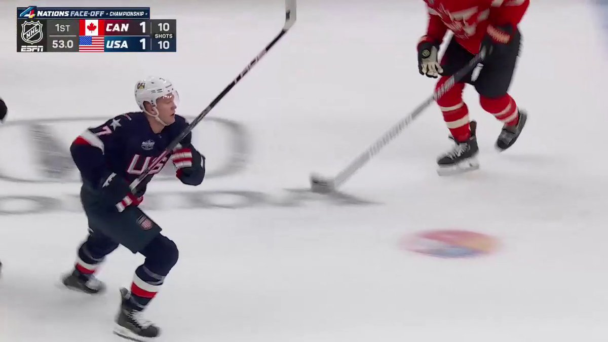 Score a goal then lay the body 💥 Brady Tkachuk is an ABSOLUTE FORCE for the USA. #4Nations 🇺🇸: ESPN &amp; ESPN+ ➡️ 🇨🇦: Sportsnet or stream on Sportsnet+ ➡️