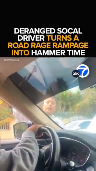 We've seen a lot of road rage rampages In SoCal, but what happened to one local woman beats them all. A mystery woman smashes a hammer into her windshield after tailgating her in a fit of rage. So what set the deranged driver off? Tonight at 11 from ABC7