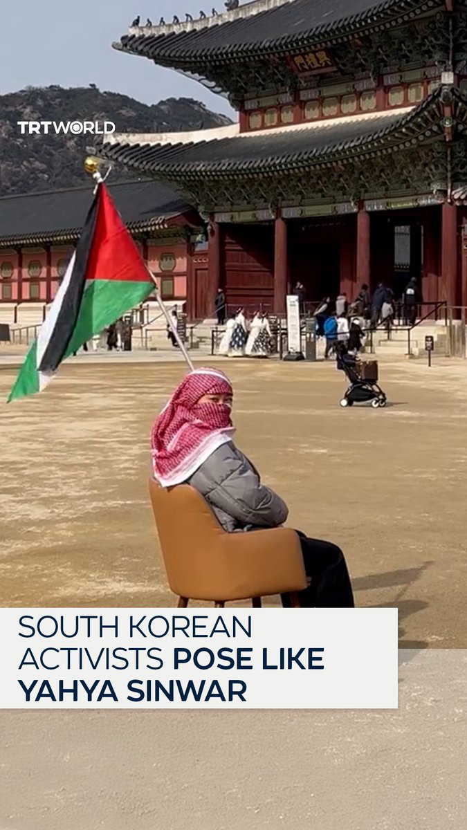 South Korean BDS movement publishes a video of activists posing like the late Hamas leader Yahya Sinwar