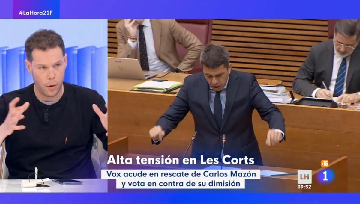 "Eliminar la Unidad Valenciana de Emergencias para invertir en toros no es un problema de incompetencia, es un problema de ideología" Manu Levin sobre Carlos Mazón en #LaHora21F 👇🏾