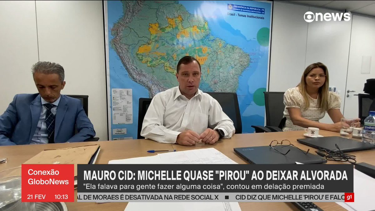 Michelle Bolsonaro quase “pirou” ao deixar Palácio da Alvorada no final de 2022, disse Mauro Cid em delação. ➡ Assista ao #ConexãoGloboNews: #GloboNews