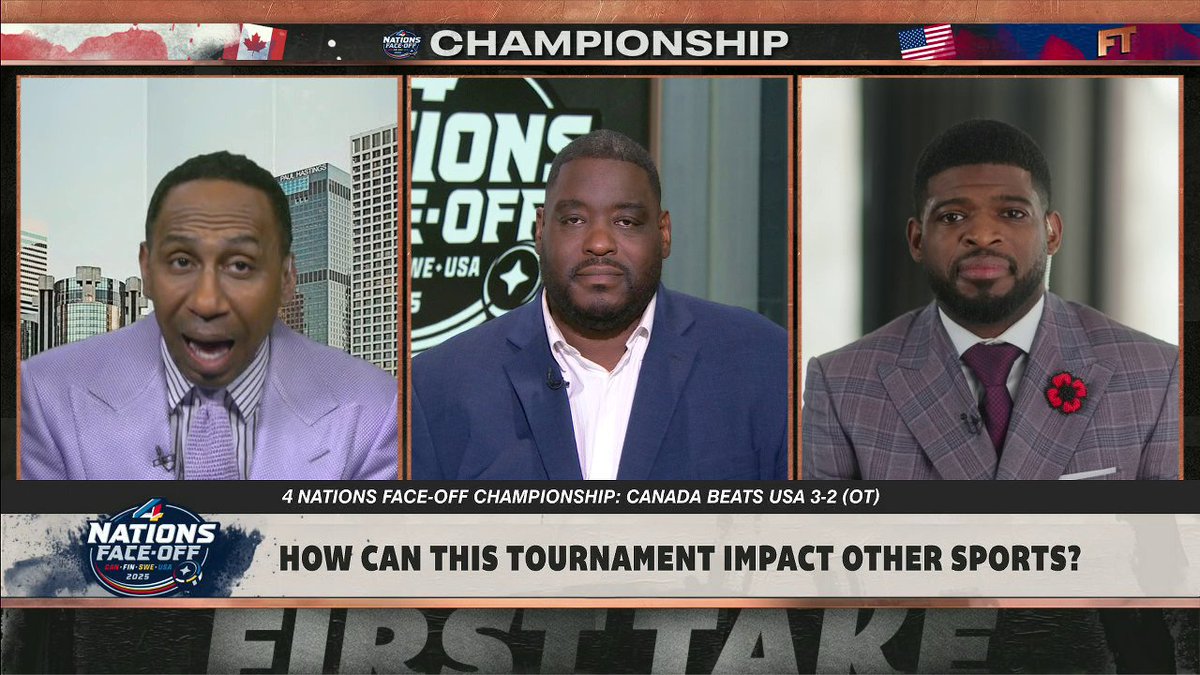 "Who are the enemies in the NHL? You gotta feed into that narrative." 😤 Damien Woody and Stephen A Smith on how the NHL can capitalize from the success of the 4 Nations Face-Off 👀