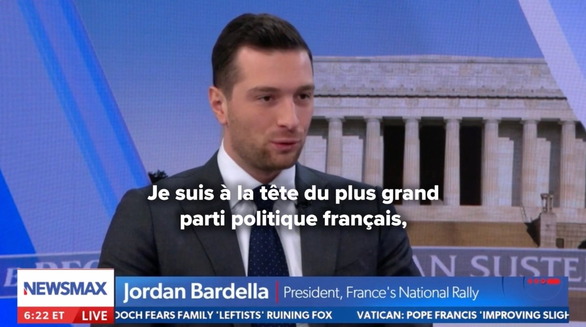 Le Rassemblement National est la voix des patriotes, de ceux qui veulent que la France reste la France, qui pensent qu'elle est grande et qu'elle a un rôle à jouer au XXIe siècle. NEWSMAX