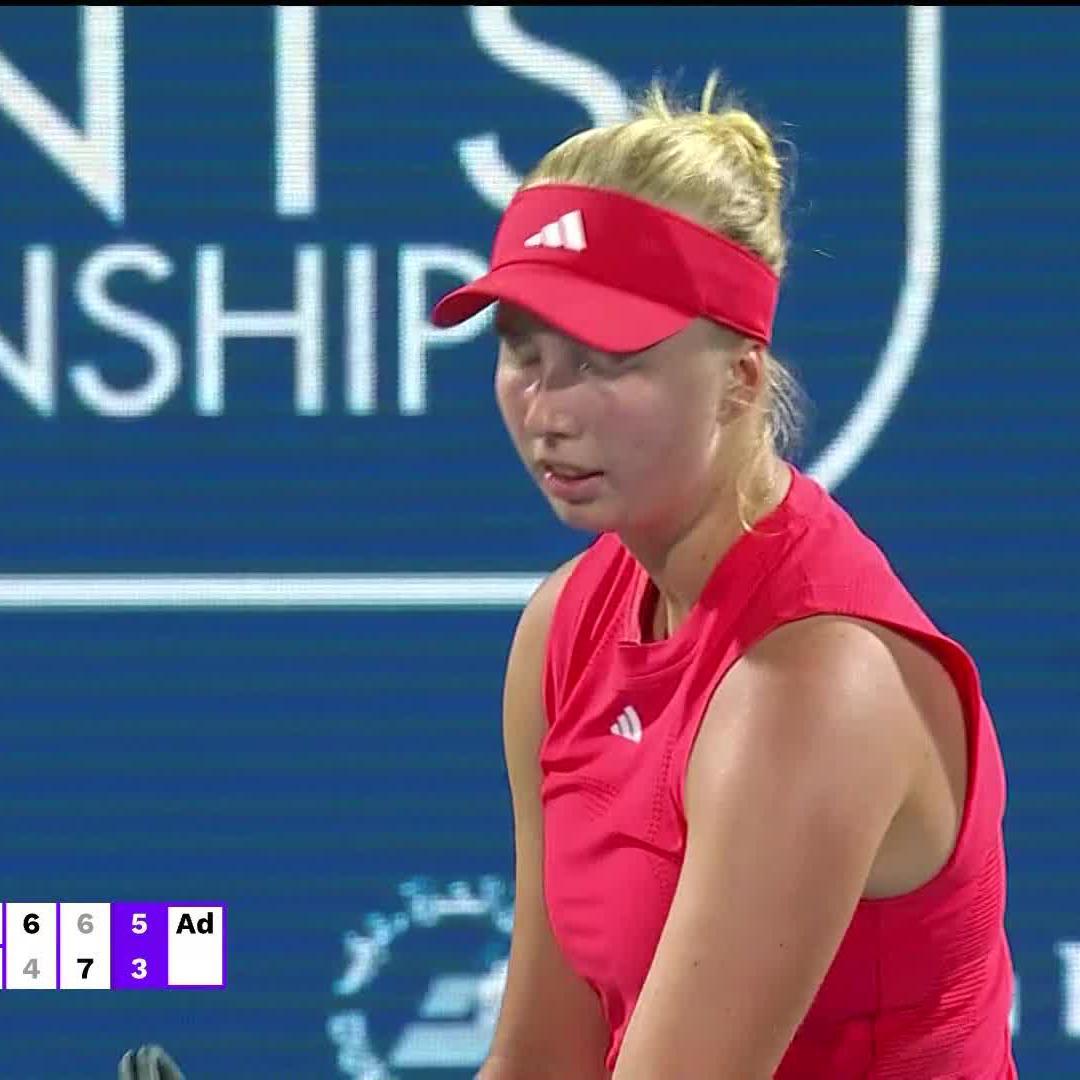 DONT STOP BELIEVING 😤 Clara Tauson is through to her first WTA 1000 final after a sensational performance where she defeated Muchova 6-4, 6-7, 6-3! #DDFTennis