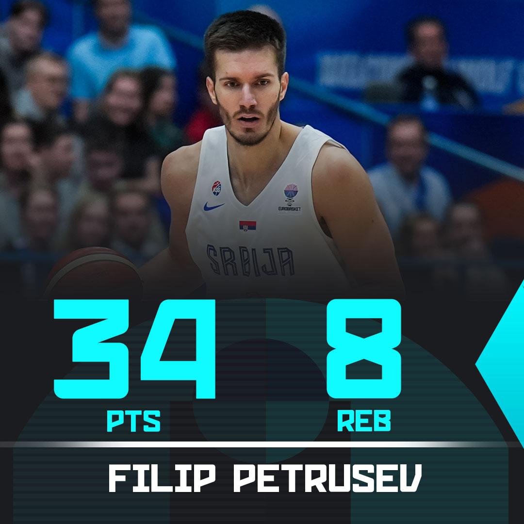 Super Filip Petrusev for Serbia. 34 Points, Srbjia undefeated in FIBA EuroBasket Qualifiers.