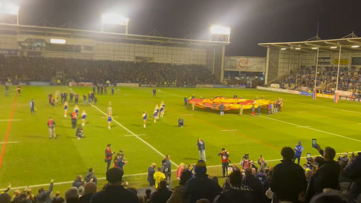 We’ve had Elvis, we’ve had Littler, we’ve had pyro, we’ve got a big crowd. Doesn’t need saying again but Warrington do so much right.