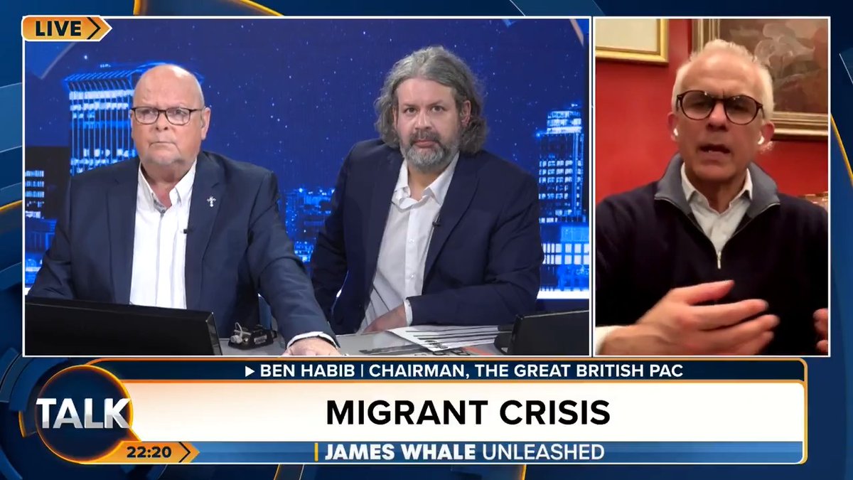 🚨 Ben Habib says migration is out of control: "Keir Starmer is anti-British!" James Whale: "We are getting cities the size of Birmingham ever year. We cannot carry on." James Whale MBE. Ash Ben Habib