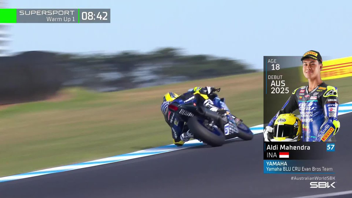 The 2024 #WorldSSP300 Champion Mahendra 🇮🇩 is getting ready for his first #WorldSSP race 🚀😎 #AustralianWorldSBK 🇦🇺