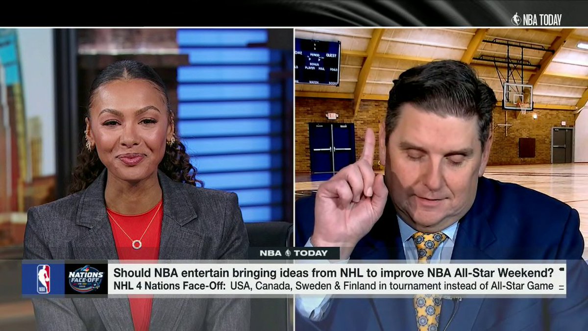 "Congratulations to the NHL. [The 4 Nations Face-Off] was a terrific event. Why does the NHL's success have to be called the NBA's failures?" - Brian Windhorst 🏒🏀