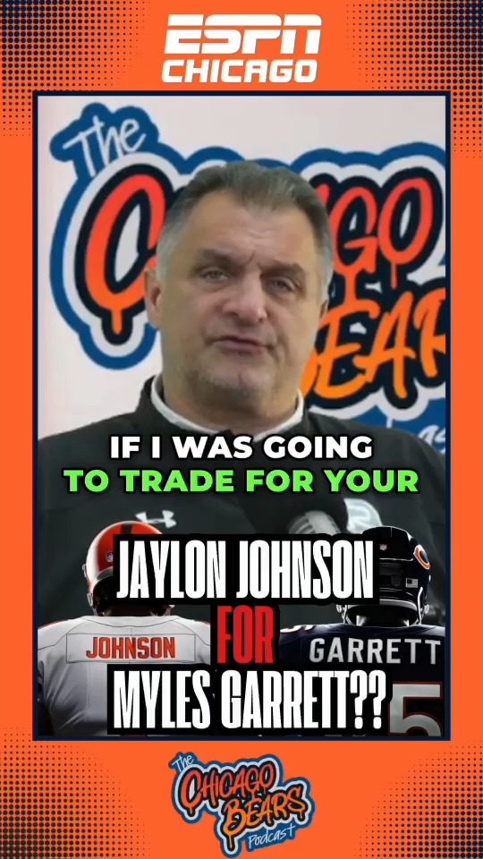 .Chicago Bears Jaylon Johnson for Cleveland Browns Myles Garrett ๐ Make it happen Poles! full show: Jurko PAT THE DESIGNER