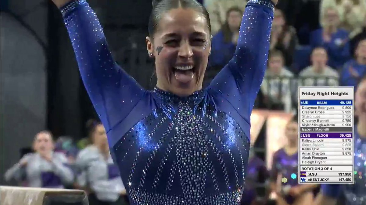 Isabella Magnelli's family was loving her beam routine 💙