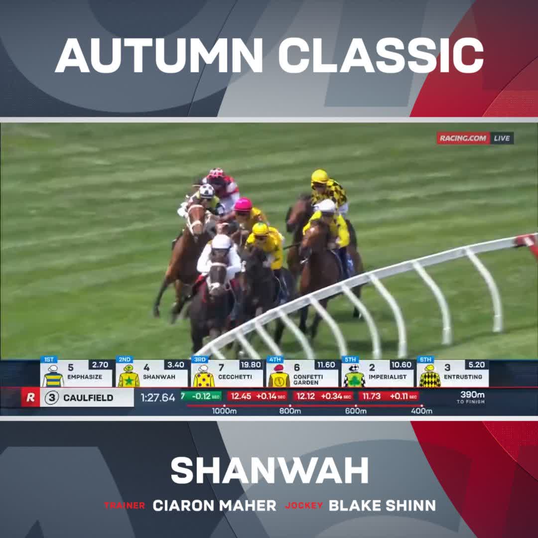 Three in a row for Shanwah! 🔥 He peels off the favourite's back &amp; runs out a strong 1800m 👌🏻 Ciaron Maher Racing Blake Shinn